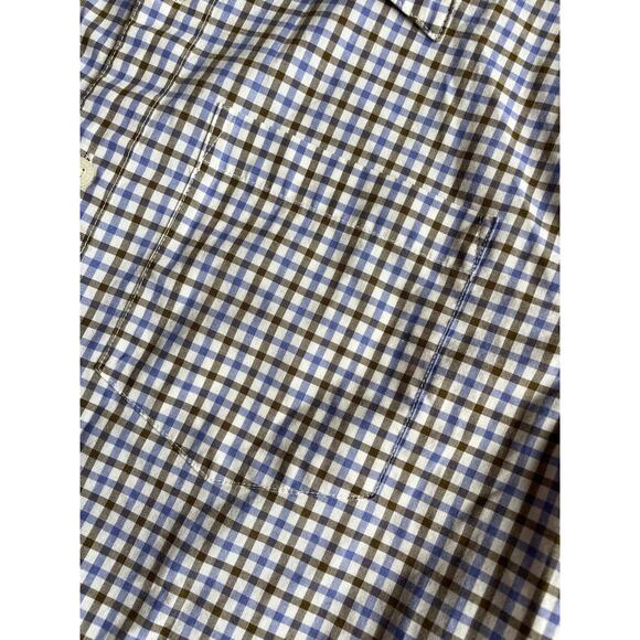 Patagonia Button Down Short Sleeve Shirt Sz SM Blue & Brown Plaid Organic Cotton - Picture 5 of 8